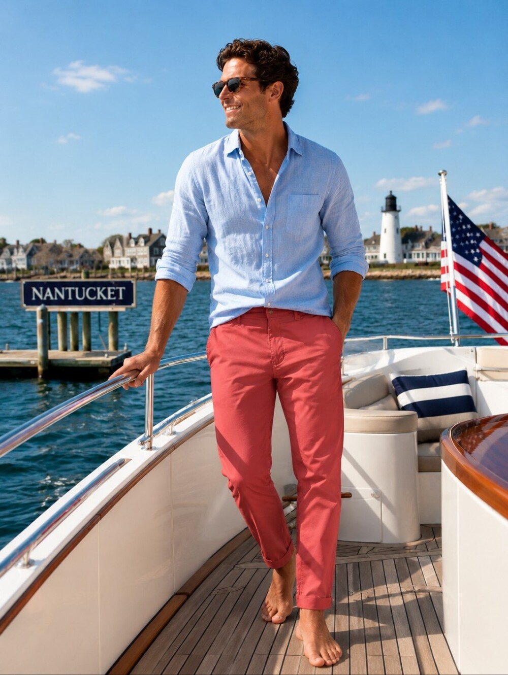 Vintage Nantucket Red Polo by Ralph Lauren pants 33x30.